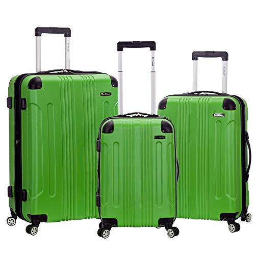 Rockland London Hardside Spinner Wheel Luggage, Green, 3-Piece Set (20/24/28)