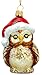 Produktbild SIKORA Eule mit Weihnachtsmütze besondere Weihnachtskugel Glas Christbaumschmuck Deko Figur Weihnachten Anhänger Ornament - Meisterstücke - BS710, Variante:braun