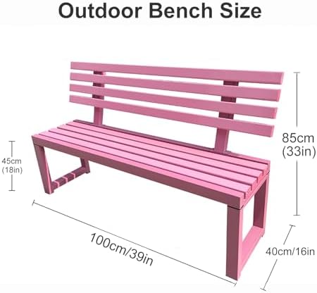 Weatherproof Outdoor Bench with Backrest - Durable All-Weather Seating for Garden, Patio, Porch, Park - Comfortable & Stylish Garden Furniture