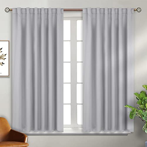 BGment Blackout Curtains for Bedroom, 2 Panels, 52 x 54 Inch, Light Grey