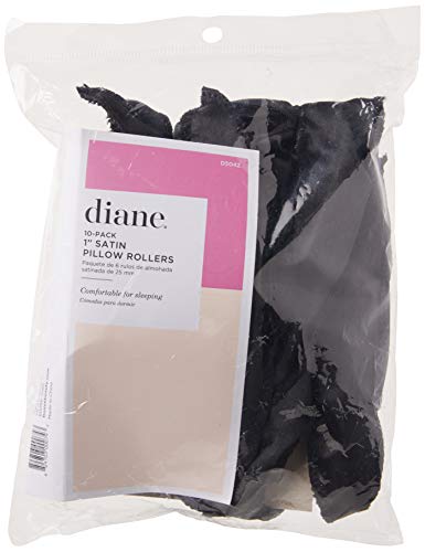 Diane 1-Inch Satin Pillow Rollers - Black ( D5042) #TOP1