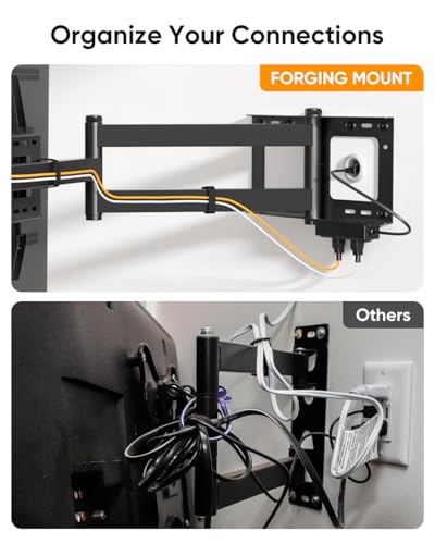 FORGING MOUNT Long Arm TV Wall Mount for 42-80 inch TVs, 43\" Extension Full Motion TV Mount with Articulating Arm Swivel,Tilt and Level Adjustment, MAX VESA 600x400mm, Holds up to 110 lbs