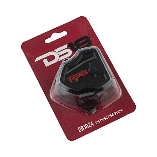 Ds18 Db1024 Distribution Block (12 Pack) - 1 X 0Ga In/ 2 X 4Ga Out, Nickle Plated Internal Materials, High-Strength Heat Resistant Plastic Housing, Oversized Screws For Secure Connections (1 In 2 Out) #TOP6