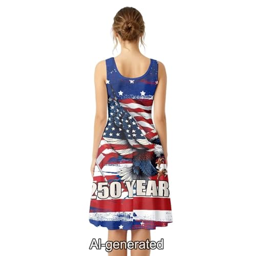 Image of Dreaweet Casual Sleeveless Dresses for Women Girls, Round Neck Tank Dresses with Pockets Summer Sundress Size XS-4XL