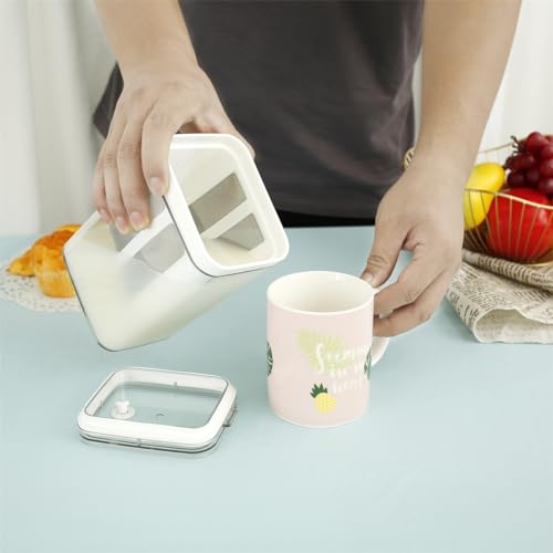 QENWKXZ Filtro de iogurte grego de malha fina de 1100 ml com tampa transparente Separador de soro de