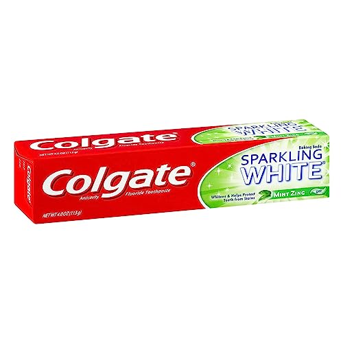 Colgate Sparkling White Mint Zing Toothpaste With Baking Soda ~ 4Oz Tubes (2 Pack) #TOP2