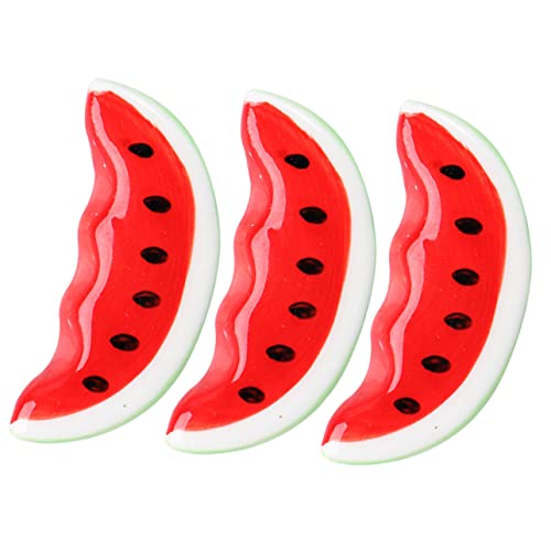 Cabilock 3pcs Creative Watermelon Ceramic Chopstick Holder Adorable Cutlery Rest for Dining Table Easy to Clean Space Saving Design Housewarming Decor