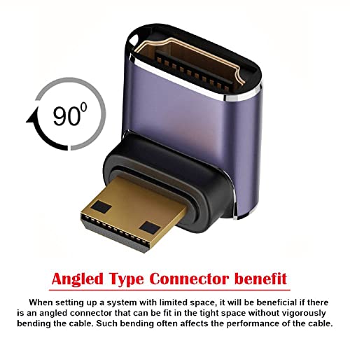 Extensor Mini HDMI 90 grados 8K 60hz HDTV xiwai miniatura 3