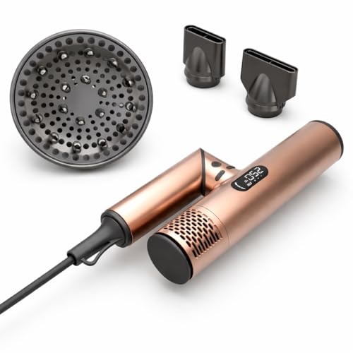 Dual Voltage Travel Hair Dryer 1500W - Worldwide 110V/240V Compatible with Auto-Clean Tech - Plasma Ionic Blow Dryer with Diffuser & Concentrator - Foldable Compact - Fast Drying Professional Dryer