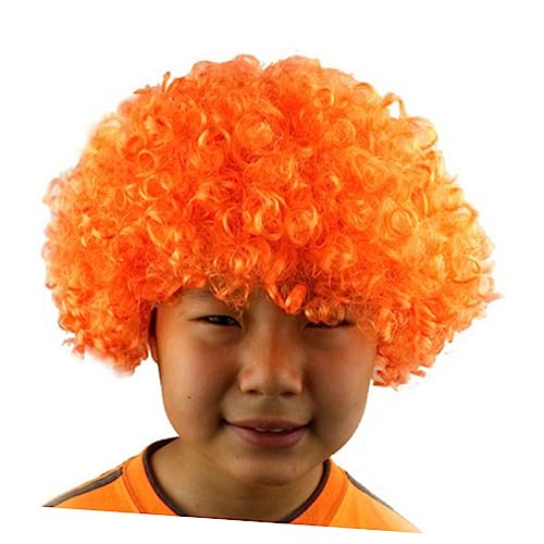 OATIPHO ハロウィンパーティーウィッグ オレンジコスチュームウィッグ 仮面舞踏会用 なヘアスタイル コスプレ 用 人毛