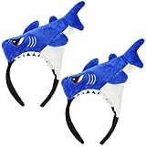 Amlisia 2 Packs Shark Headband, Shark Fin Headband Fish Hairdband Shark Costume Headpiece for Halloween Birthday Party
