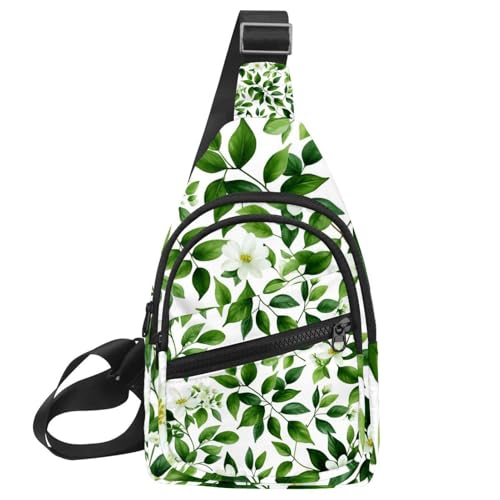 Mochila cruzada pequeña de flores con correa ajustable y cuerpo ergonómico de 11.8 pulgadas