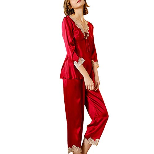 Pyjama soie femme pour des soirées cocooning élégantes avec ensemble pantalon 7/8