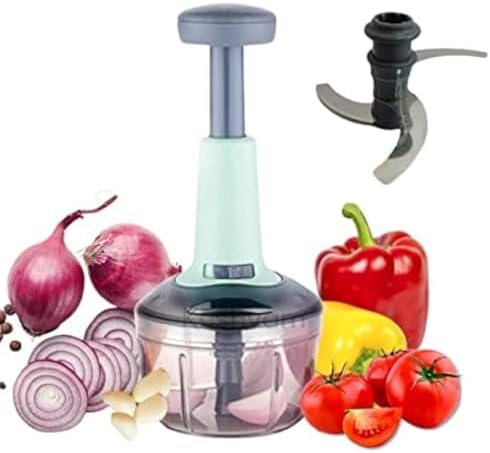 Manual Push Chopper 800ml for Vegetable & Fruit Cutting, Strong ABS Material for Long Duration (Multi Color) image 2