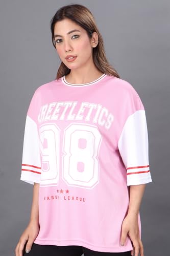 Image of Amazon Brand - INKAST Unisex Oversized T-Shirt | Sportwear | Contrast Sleeves | Drop Shoulder Baggy Fit | Graphic Print | Activewear for Gym,Training & Street Style