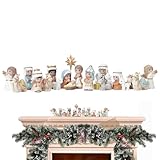 Qiwieod Krippenset Für Weihnachten | Religiöses Harz Für Festliche Anlässe | Jesus Geburtsszene Innendekoration - Für Kinder, Erwachsene, Mutter, Freunde, Christen, Kaminsims, Kirche, Schule