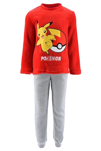 Pokémon Pijamas para Niño, Camiseta y Pantalon Largo Terciopelo