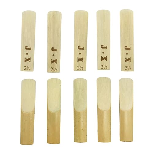 OriGlam 10pcs Bb Clarinet Reeds, Clarinet Reeds Strength 2.5 Repair Parts Reed Accessory, Clarinet Reeds Traditional Reeds for Clarinet Beginner and Player