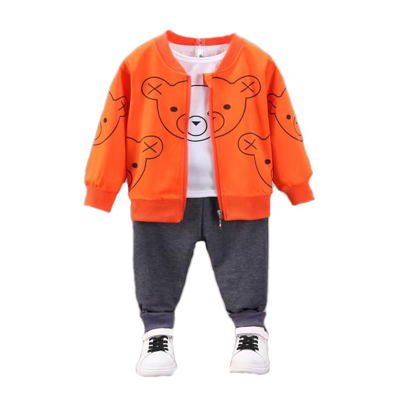 Image of Bold N Elegant Kids 3 Piece Jacket T Shirt Jogger Set for Boys Girls