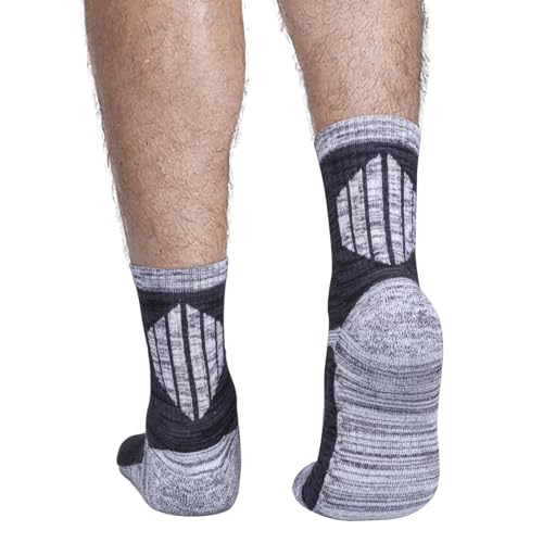 Mens Socks Sweat Wicking Anti Smell Cotton Cushioned Crew Casual Everyday Work Socks for Men, 5 Pairs4