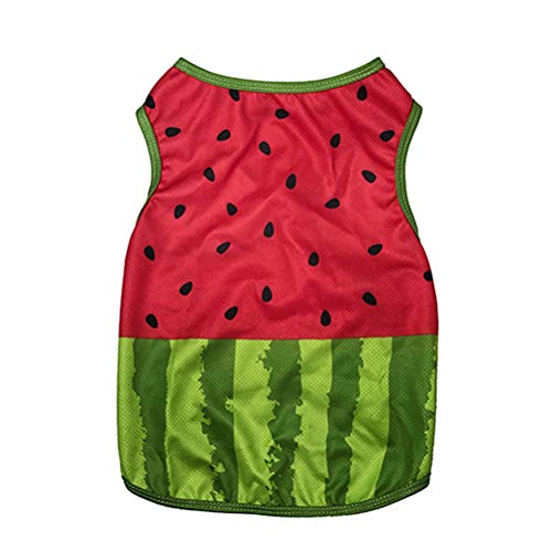 VILLCASE Adorable Pet Cooling Clothes Pet Dog Vest Watermelon Pattern Puppy T-Shirt Dog Summer Clothes (Size L)-Pet Costume