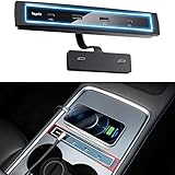 Topfit for Tesla 2021 2022 USB LED Hub Compatible Docking Station of Center Console Smart Sensor(Model 3 /Y)