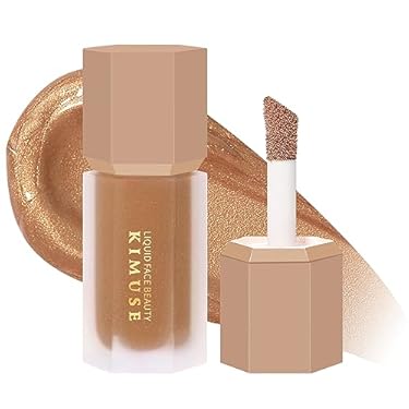AMAZON - KIMUSE Soft Liquid Contour Stick, Glow Liquid Cream Bronzer, Weightless, Long-Wearing, Smudge Proof, Natural-Looking, Blendable, Bronzer Makeup (shiny bronze)