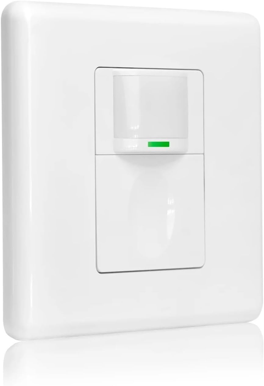 Motion Sensor Light Switch Indoor 110v-265v Occupancy Vacancy Sensor Manual On-Off 3 in 1 Wall Mounting