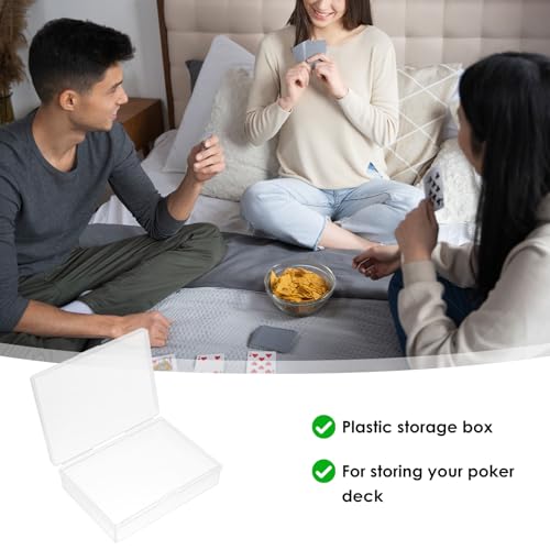 Thinp 5 peças de caixa de baralho em branco, caixa de cartas de plástico transparente, caixas de bar