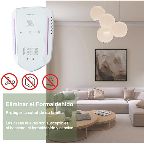Miniatura 5 de Charmline Purificador De Aire Con Ozono E Iones Negativos, Eliminador De Olores, Generador De Ozono Para Hogar, Máquina De Ozono Para Baño, Cocina, Humo, Mascotas Y Formaldehído