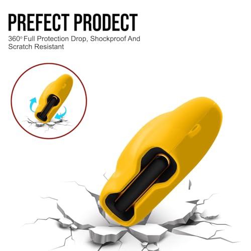 Image of Soft Silicone Case Cover Compatible for GoBoult Audio UFO | GoBoult Astra | GoBoult Mustang Torq (Yellow,Lanyard)