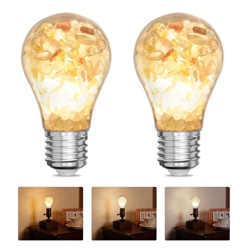 Zuria 2-Pack A60 LED Bulb Healing Crystals Night Light Bulb,