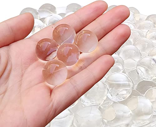 Promote Trader Transparent White Water Beads Set, 12 Ounces Non Toxic Sensory Water Balls Grow in Water, Gel Soil Water Crystal Bead, Clear Jelly Gems Vase Filler for Home Decorations, Resin