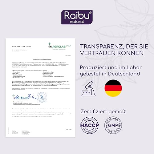 Resveratrol hochdosiert - 1050  mg (98%) Trans-Resveratrol pro Tag - 140:1 Extrakt (=147.500 mg japanischer Staudenknöterich Wurzel je… – Ansicht 6