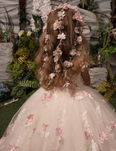 Flower Girl Dress for Wedding Lace Appliques First Communion Dress for Girls Tulle Pageant Princess Ball Gown4