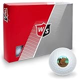 Beaver Chomping Wood Wilson Golf Balls 12 Pack, Regulation Size Full Color Premium Golf Balls