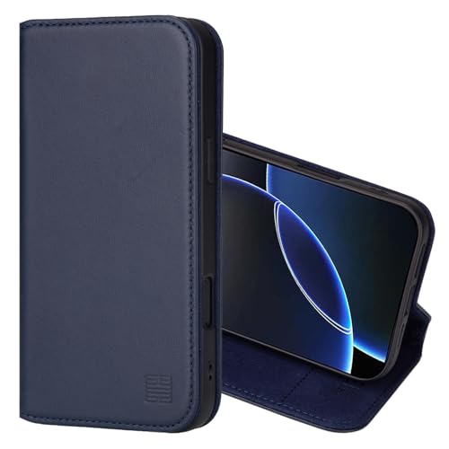 32nd Classic Series 2.0, Real Leather Book Wallet Flip Case Cover For iPhone 16 Pro Max (6.9"), With RFID Blocking Card Slot