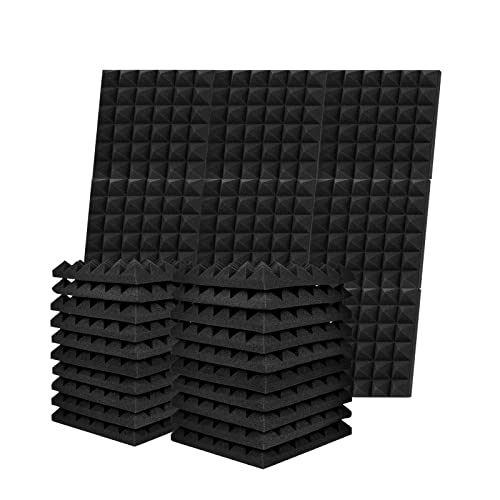 Acoustic Sound Proofing Foam Panels: 12 Pack Acoustic Foam Panels with Double Sided Tape