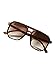 Retro Double Beam Square Glasses - Vintage Fashion Eyewear for Everyday Outside Activities (Coffee Brown, T(14.0cm)-B(1.8cm)-H(4.0cm)-W(13.8cm))