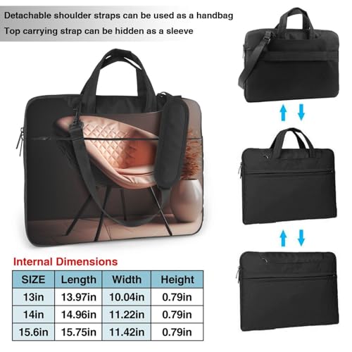 Bolsa moderna para laptop estilo maletín 14 pulgadas negro miniatura 2