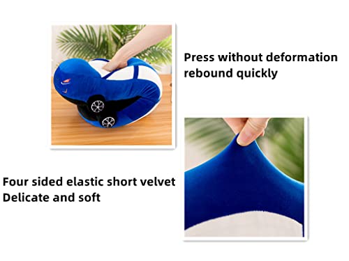 Image of Car Plush Toy Soft Stuffed Car Plush Pillow Toy CuteTractor Cartoon Throw Pillow Plushie Gifts for Kids Birthday Christmas Party (Long Sedan)
