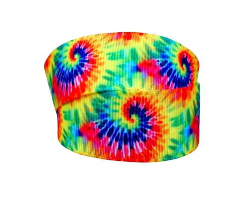 7/8" Tie Dye Swirl Pattern Printed 10 Yards Grosgrain Ribbon #TOP2
