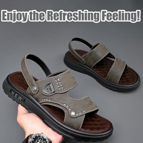 Men's Sandals Summer Outdoor Sandals Men's Hiking Sandals Men Soft Non-Slip Soles Hiking Sandals Men's Trekking Shoes Men's Leather Beach Sandals4
