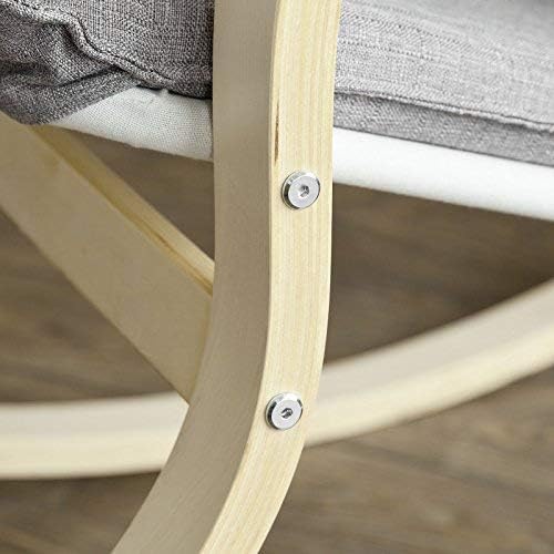 SoBuy® FST15-DG, Comfortable Relax Rocking Chair, Lounge Chair with Cotton Fabric Cushion