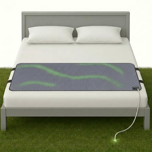 Grounding Mat for Bed (King/Queen/Full/Twin) - Earthing Grounding Pad, Soft Breathable Conductive Carbon Sleep Mat, Better Sleep & Muscle Relaxation, Anti-Slip Durable, Easy Setup, Gift Box Included