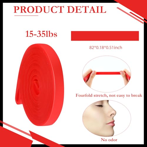 Foilswirl 8 Pcs Resistance Bands 15-35 Lbs Pull up Assistance Bands Exercise Workout for Working Out Muscle Training Physical Therapy Muscle Training Men and Women, Red