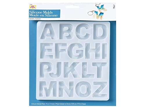 Mod Podge Silicone Resin Mold, Set of 2 Alphabet 7 1/2" x 12 3/4" Clear Silicone Molds for Resin Casting, DIY Arts and Crafts for Epoxy Resin Mold, Clear Resin Craft Supplies and Materials, 25293