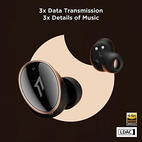 1MORE EVO Noise Canceling Earbuds, Audiophile Headphones with Dual Drivers, Adaptive ANC, Bluetooth Headphones, Hifi Sound, LDAC, Hi-Res Audio, 6 Mics, 28H Playtime, Wireless Charging, Black