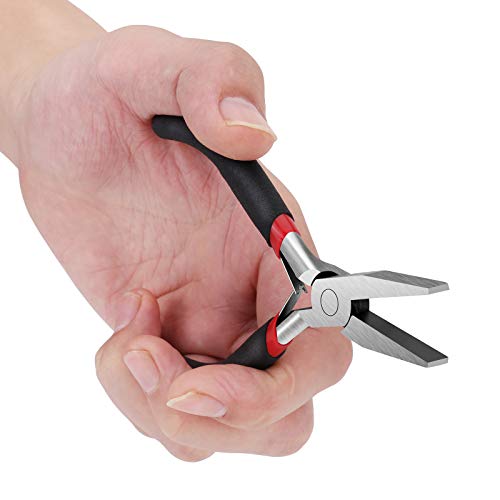 Image of Flat Nose Pliers for Jewelry Making, Mini Wire Cutters for Bending Straightening Ring Opening, 5 Inch, Black