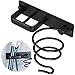YUET Hair Dryer Holder Hairdryer Station Wall Mounted Spiral Shelf Bracket Stand Hanger Straightener Organizer Blow Storage with Holes Rack for Bathroom Aluminum Professional (Black)